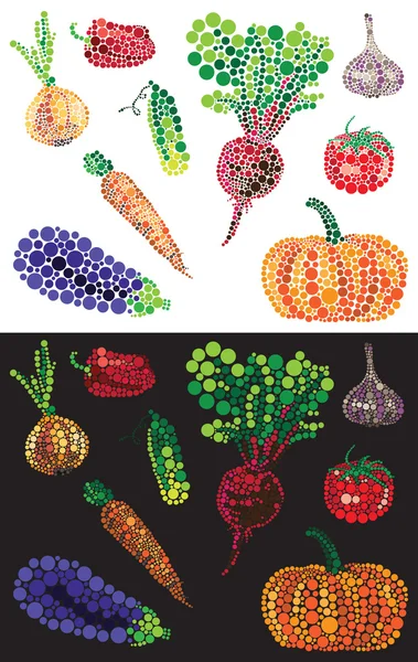 Légumes de cercles colorés — Image vectorielle