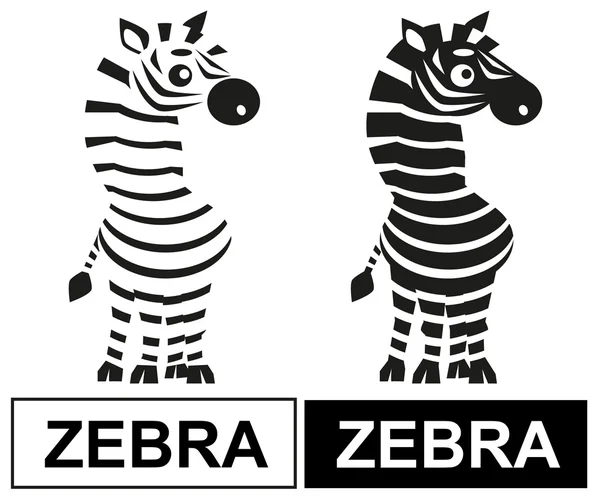 Zebra czarno-biała — Wektor stockowy