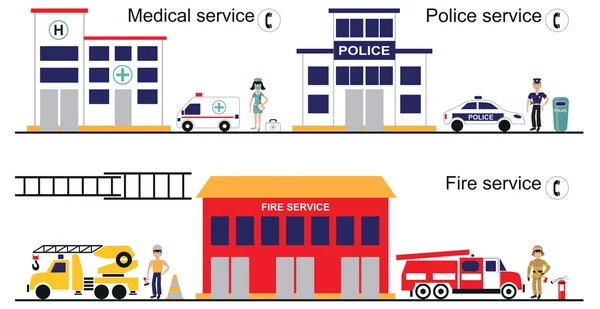 警察と消防の医療サービス — ストックベクタ