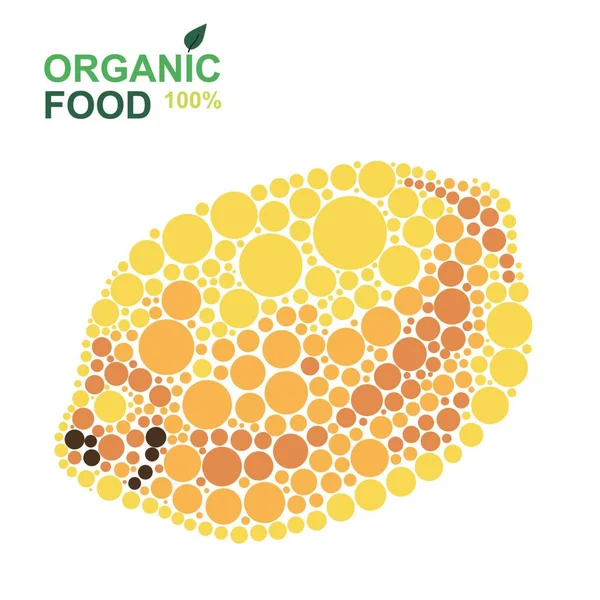 有机食品黄色柠檬 由白色背景上的斑点制成 天然产品 — 图库矢量图片