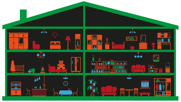 Móveis na casa —  Vetores de Stock