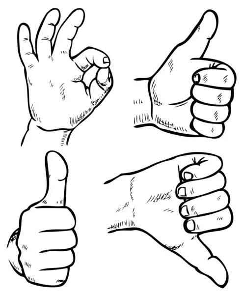 Mauvaises et bonnes mains — Image vectorielle