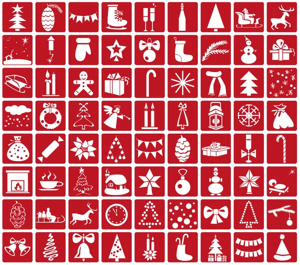 Pictogrammen Kerstmis en Nieuwjaar — Stockvector