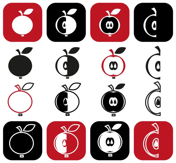 Coupés en morceaux de pomme — Image vectorielle