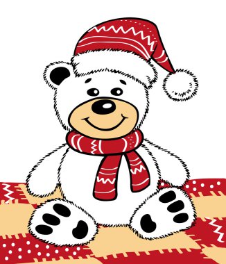 Oyuncak ayı Noel şapka içinde