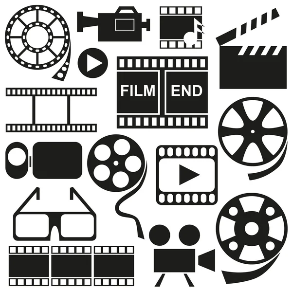 Pictogrammen video's, films — Stockvector
