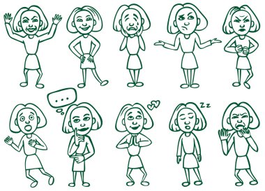 emotions and postures clipart