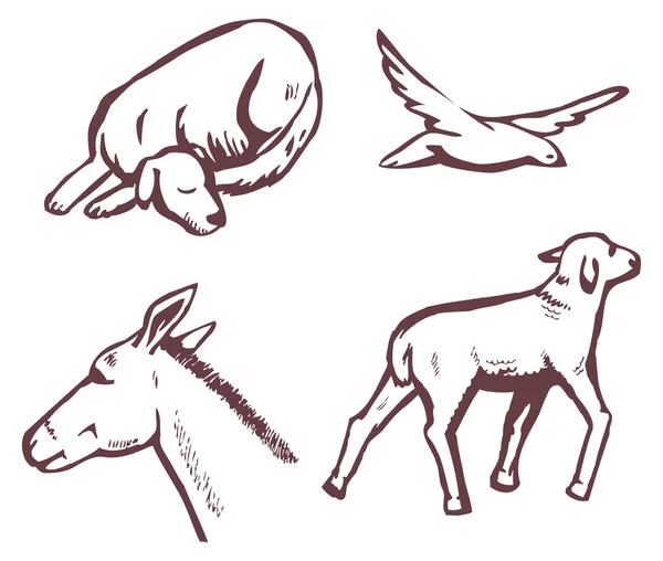 Animals sketch — Stock Vector
