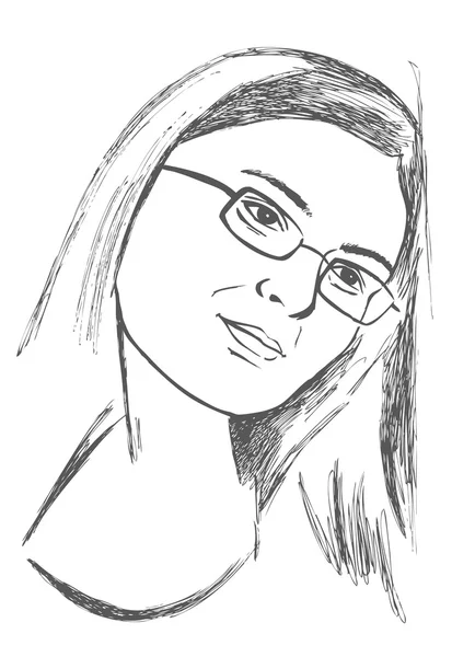 Mujer en gafas — Vector de stock