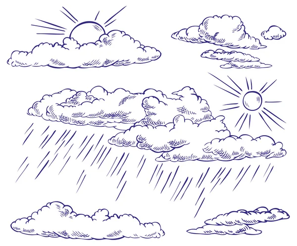 Nubes y clima — Vector de stock