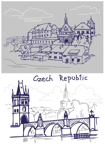 Czech drawing — Stock Vector