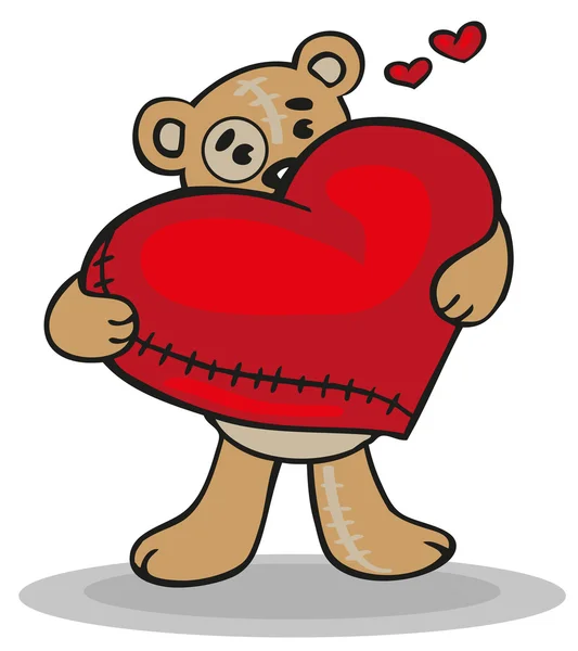 Medvídek s velkým srdcem — Stockový vektor