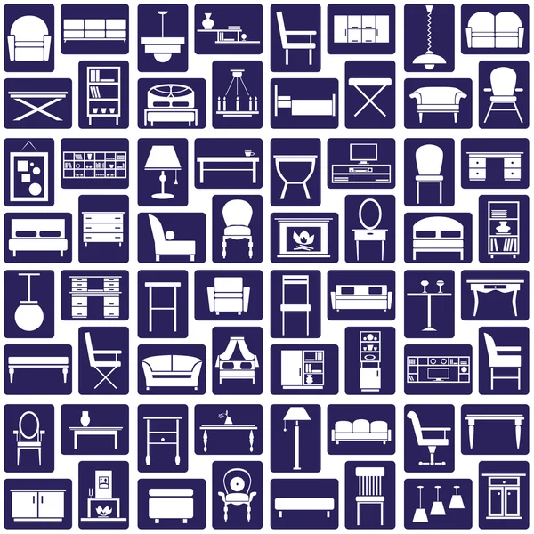 Iconos de muebles — Vector de stock