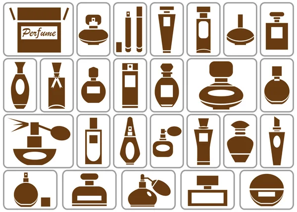 Parfumerie pictogrammen op wit — Stockvector