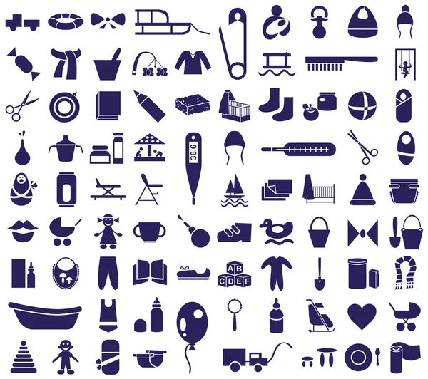 Baby items pictogrammen — Stockvector