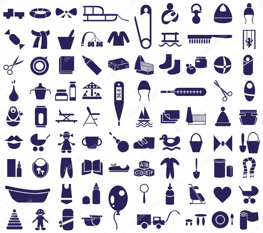 baby items icons