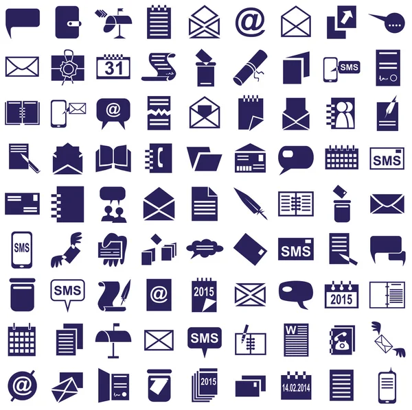 Message, letter icons on white — Stock Vector