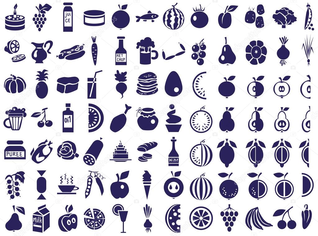 food icons on white