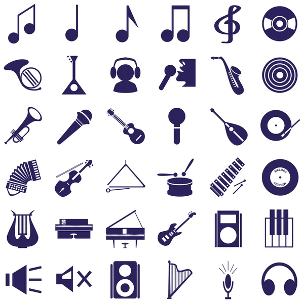 Müzik aletleri ve ses simgelerini beyaz