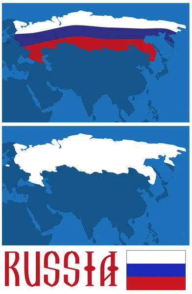 Карта и флаг России — стоковый вектор