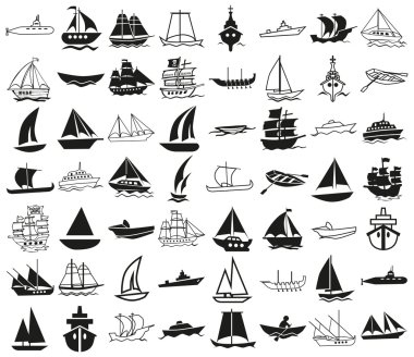 ships icons on white clipart