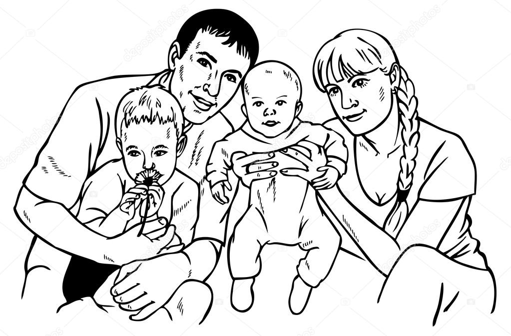 Happy family drawing — Stock Vector © Olga1983Siv1 #74755305
