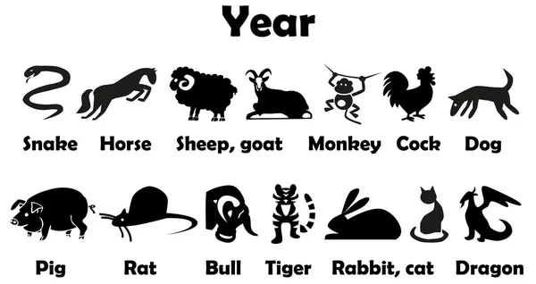 Symbol of year animals — ストックベクタ