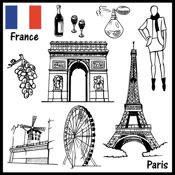 巴黎主题的插图 — 图库矢量图片