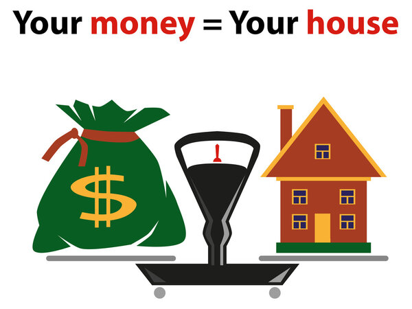 weigher - house and bag of money