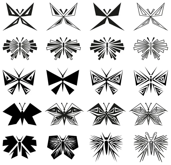 Kelebek sembolleri — Stok Vektör