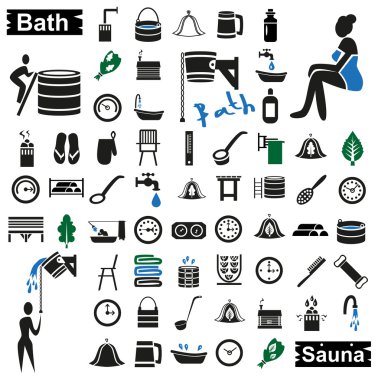 Beyaz Hamamı ve sauna simgeleri