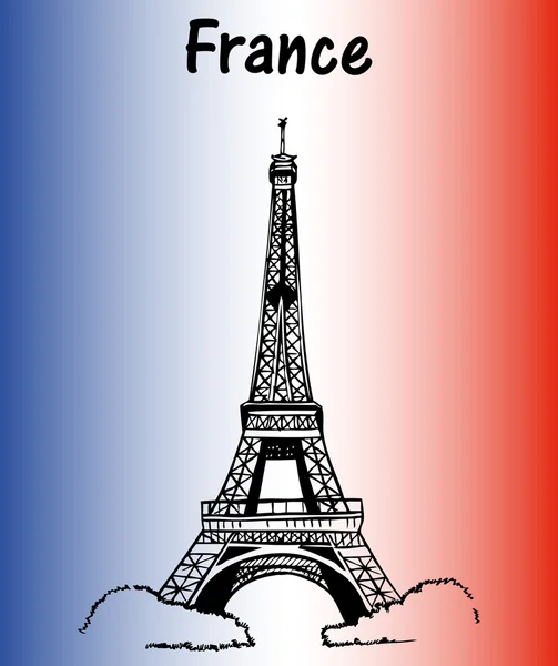 Γαλλική σημαία πύργος του Άιφελ — Διανυσματικό Αρχείο