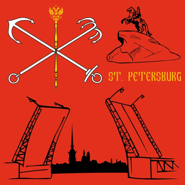 St. Petersburg flagga — Stock vektor