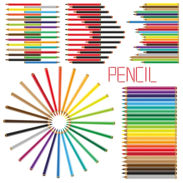 Renkli Kalemler Ayarlandı — Stok Vektör