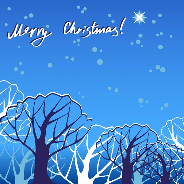 Arbres de Noël dans la neige — Image vectorielle