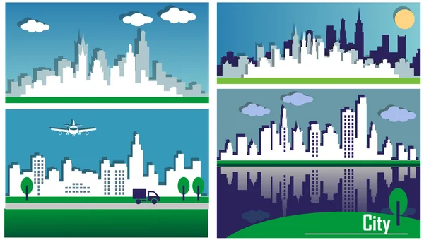 Silhouettes of the big cities — Stock Vector
