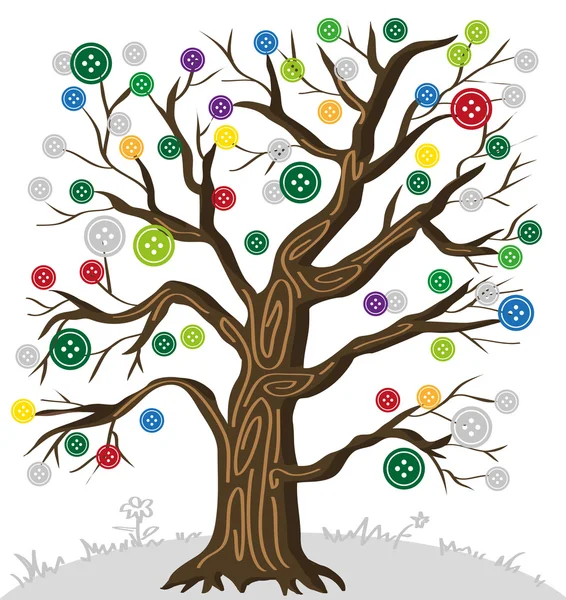 Árvore com botões — Vetor de Stock