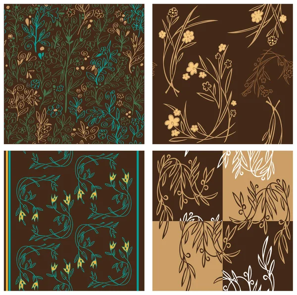 Floral seamless dark background Royalty Free Stock Vectors