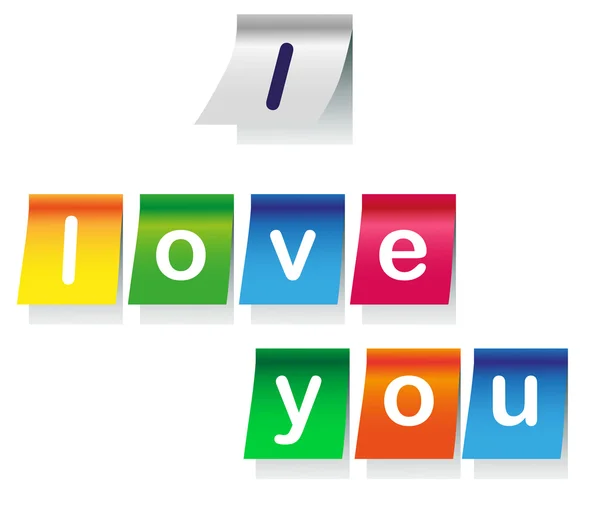 I love you on stickers — Stock Vector