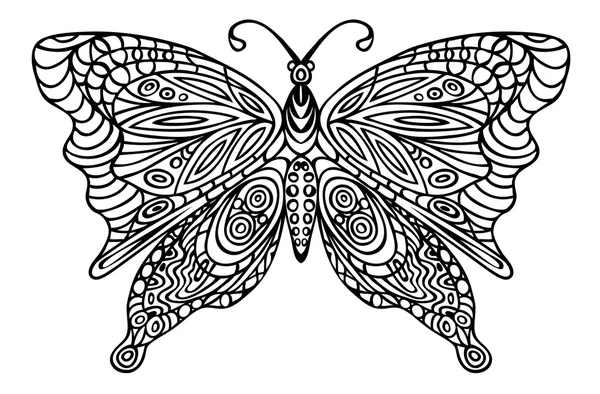 Ornamento borboleta em um fundo branco —  Vetores de Stock