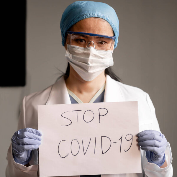 Need Help Asian Doctor Virus Test Protective Mask Infectious Dangerous Stock Picture