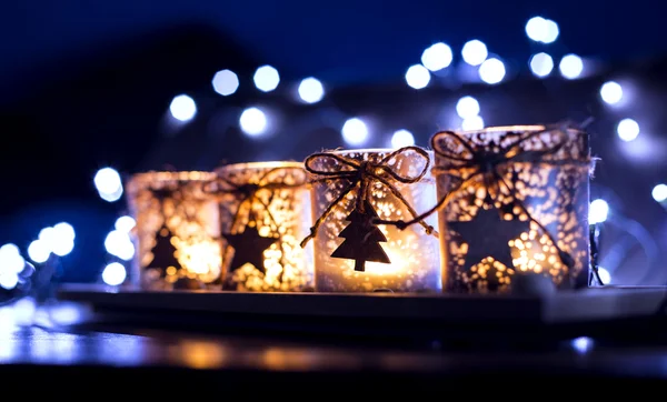 Advent, fyra ljus dekorerade — Stockfoto