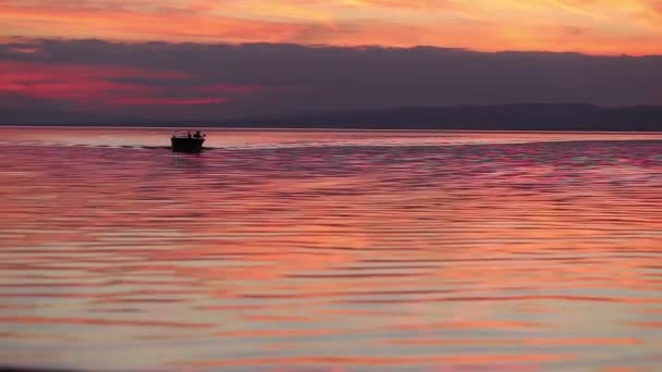 Bateau à moteur approchant la caméra — Video