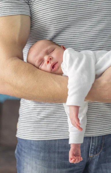 Monthly baby sleeping on the arm — Stock Photo, Image