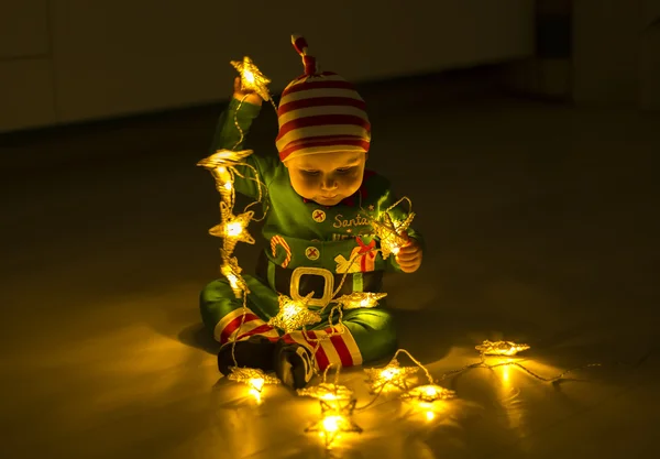 Santa helper baby — Stock Photo, Image