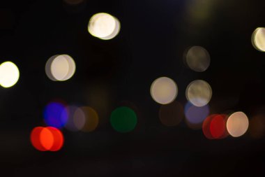 Kırmızı yeşil mavi Bokeh şehrin ışıkları