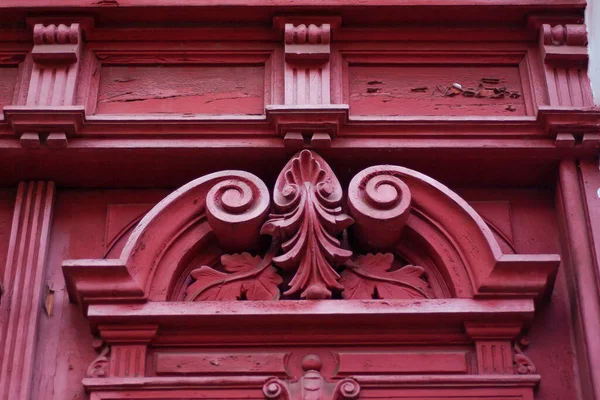 Fragmento Decoración Antigua Puerta Madera Casa Odessa Ucrania —  Fotos de Stock