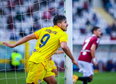 Cagliari Calcio takımından Giovanni Simeone, Torino FC ile Cagliari Calcio arasında 18 Ekim 2020 - Fotoğraf Fabrizio Carabelli / LM