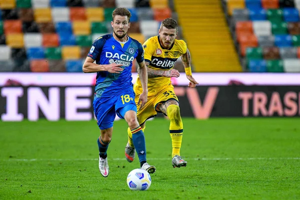 Hidde Ter Avest Udinese Carry Ball Udinese Calcio Parma Calcio — 스톡 사진