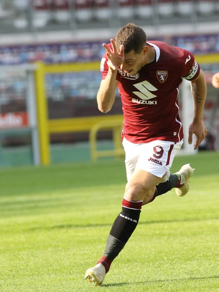 Andrea Belotti Torino Festeggia Gol Durante Torino Cagliari Torino Ottobre — Foto Stock